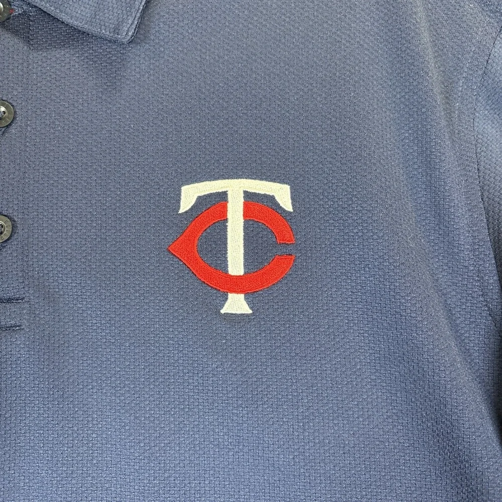 Minnesota Twins Nike Polo‎ Shirt Men's Large Dri-Fit Embroidered Logo Polyester